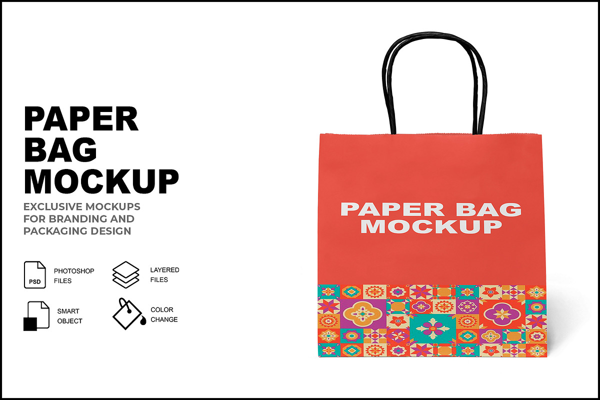 Paper Bag Mockup, a Packaging Mockup by mockupbuys (Photo 1 of 3)