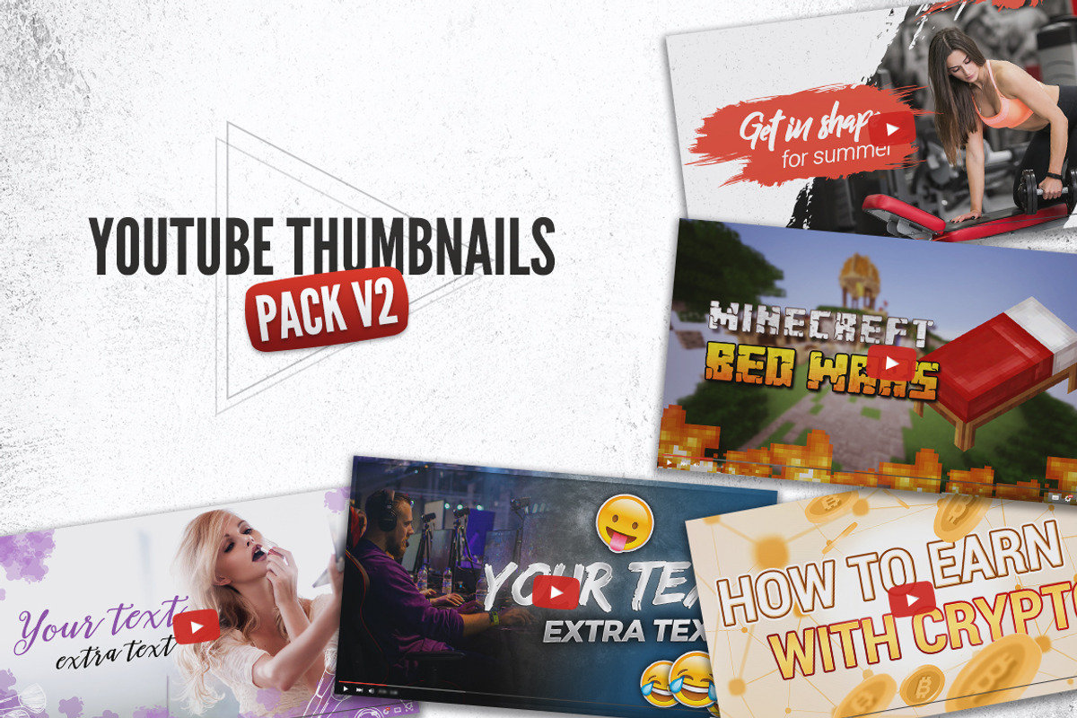 YouTube Thumbnails Pack V2, a Social Media Template by DevilVision Store (Photo 1 of 3)