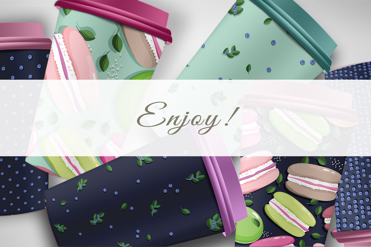 Macarons and blueberry 1, a Pattern Graphic by Yummy (Photo 10 of 10)