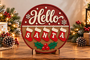 Christmas Hello Santa Stocking SVG, a Seasonal Illustration by Canvas Craft (Thumbnail 4 of 4)