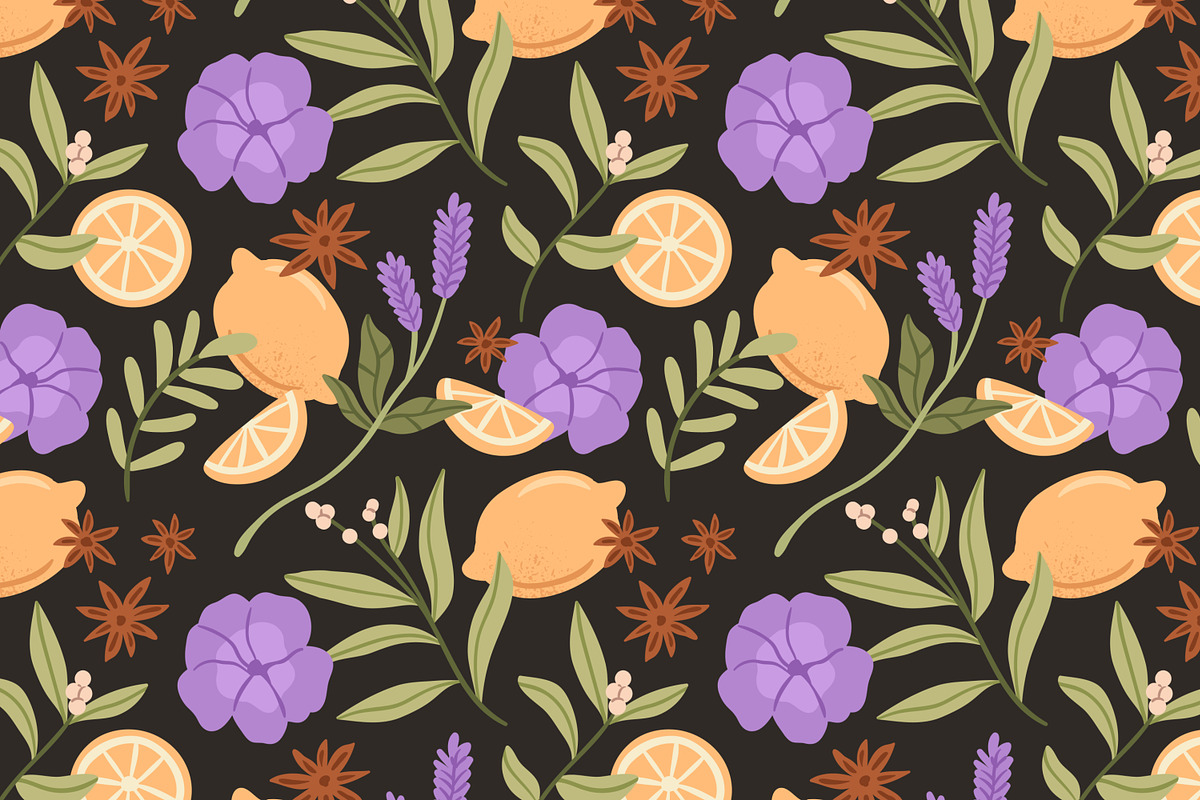 Herbs, flowers seamless patterns, a Pattern Graphic by Good Studio (Photo 3 of 6)