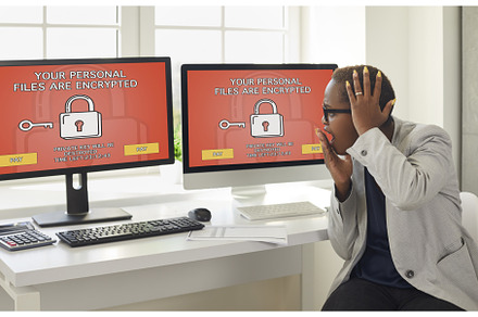 Business woman gets stress from, a Technology Photo by StudioRomantic