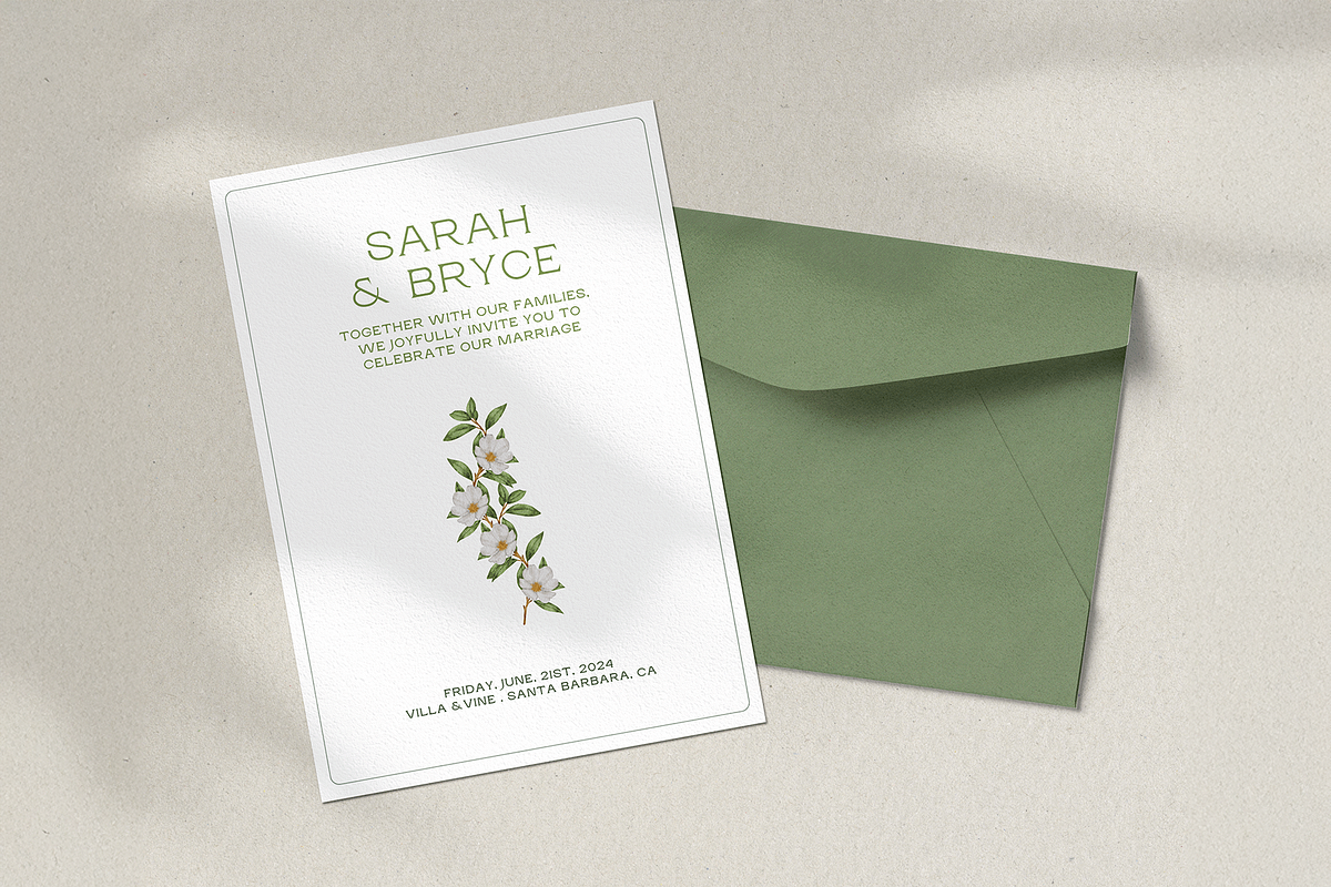 Green Invitation Set Templates, an Invitation Template by Paraná Studio (Photo 5 of 8)