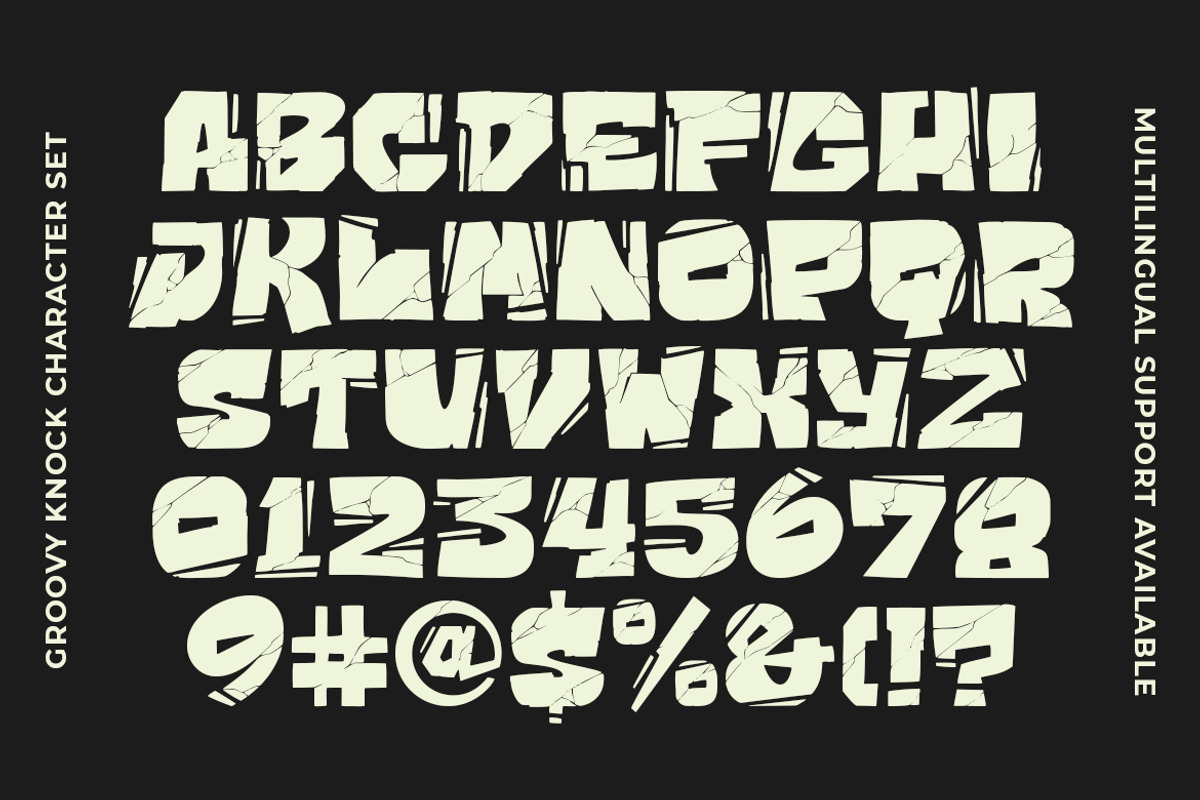 GF Knock - Cracked Display Font, a Handwritten Font by GroovyFontCo (Photo 7 of 7)