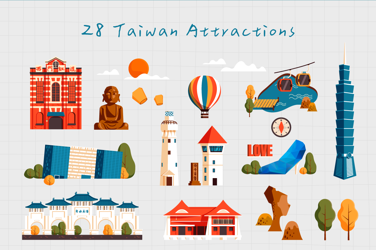 Roaming Taiwan Atrractions Poster, a Wallpaper Graphic by TotallypicRF (Photo 2 of 6)