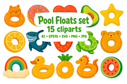Pool Floats Set, a Seasonal Illustration by ananastya (Thumbnail 1 of 3)