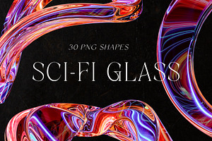 Sci-Fi Glass Abstract 3D PNG Shapes