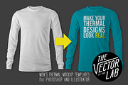 Men's Thermal Mockup Templates, a Shirt Mockup by TheVectorLab (Thumbnail 1 of 3)