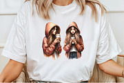 Autumn Coffee Girl Clipart PNG, an Illustration by Pixels.Craft (Thumbnail 7 of 7)