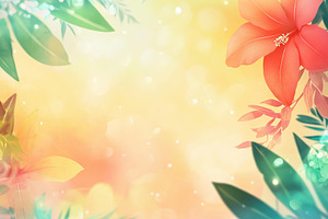 Colorful floral arrangement with vibrant red flowers and soft glowing backgroun, a Background Photo by AlyaAnd