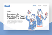 Flight Attendant Illustration Set, a Transportation Illustration by Stock Shape (Thumbnail 4 of 4)
