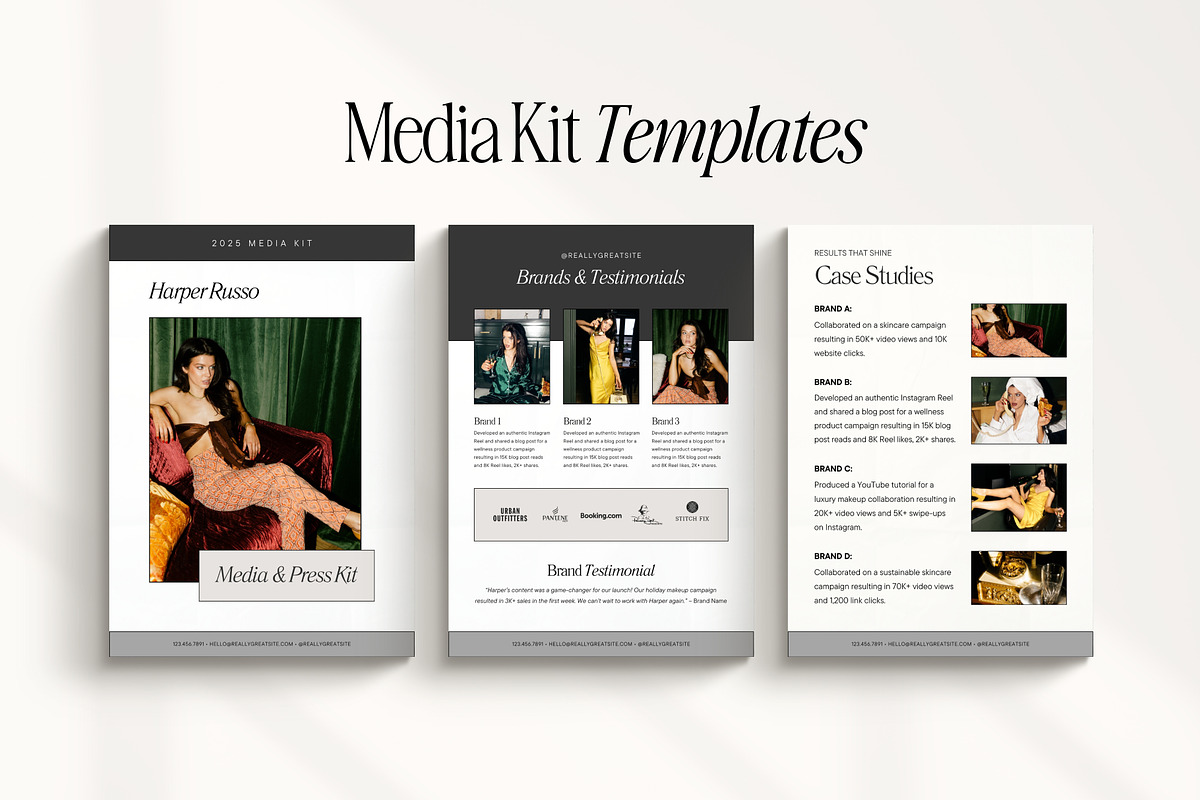 Influencer Media Kit Canva Templates, a Presentation Template by Fallon Gerst (Photo 6 of 12)