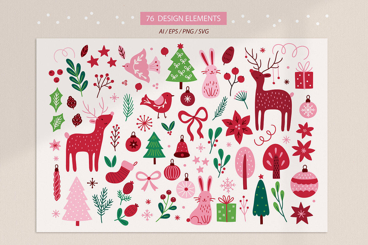 Holiday Forest Kit, a Seasonal Illustration by miumiu (Photo 5 of 15)
