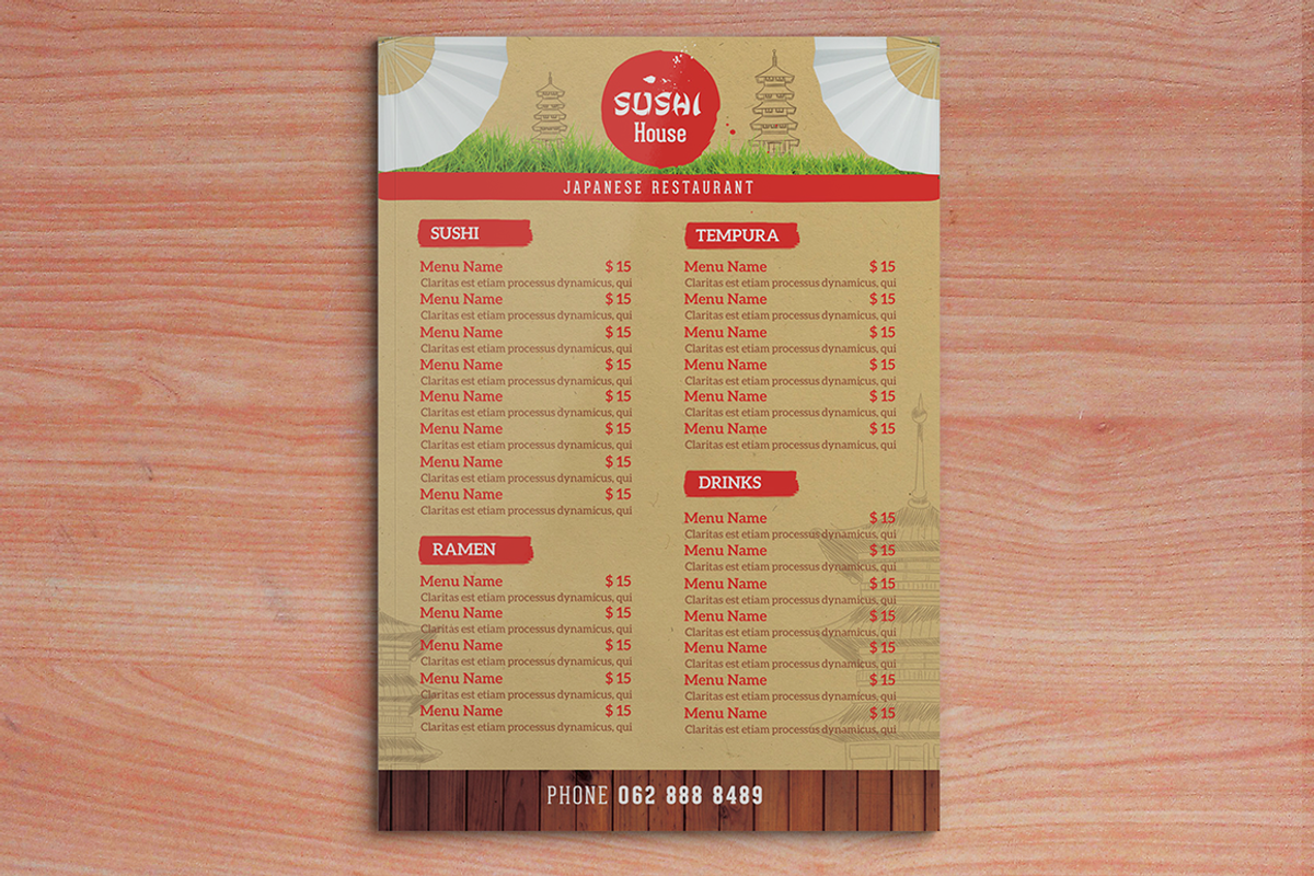 Menu Template - Sushi, a Brochure Template by 3Angle (Photo 5 of 5)