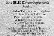 Resume Template Bundle - #girlboss, a Resume Template by Resume Template Shoppe (Thumbnail 5 of 5)