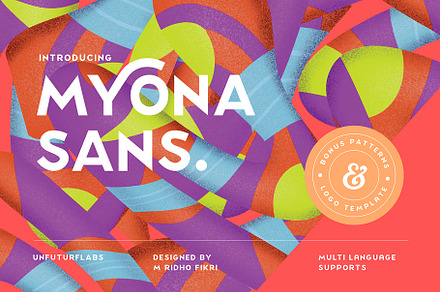Myona Sans Display, a Sans Serif Font by Unfutur Labs