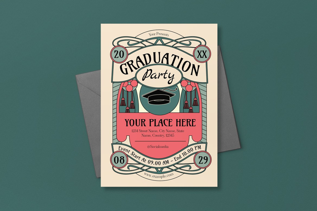 Graduation Party Invitation, an Invitation Template by graphicook