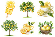 Watercolor Lemon Addiction Clipart, an Illustration by CitraGraphics (Thumbnail 5 of 5)