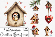 Christmas Bird House Clipart Bundle, an Illustration by CrexoraLab (Thumbnail 1 of 5)