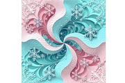 Abstract Wave Fractal Pink and Blue, a Decorative Illustration by Sharon Schwalbe (Thumbnail 1 of 2)