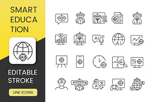 Smart Education Icon Pack, an Outline Icon by Grand Design