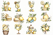 Watercolor Summer lemon Clipart, an Illustration by Designworld (Thumbnail 2 of 4)