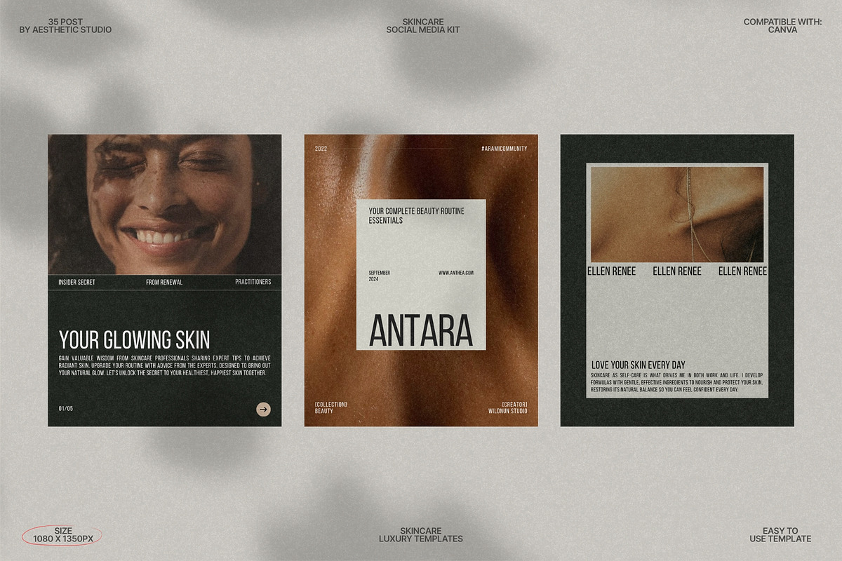 Canva Skincare Feed Templates preview 5
