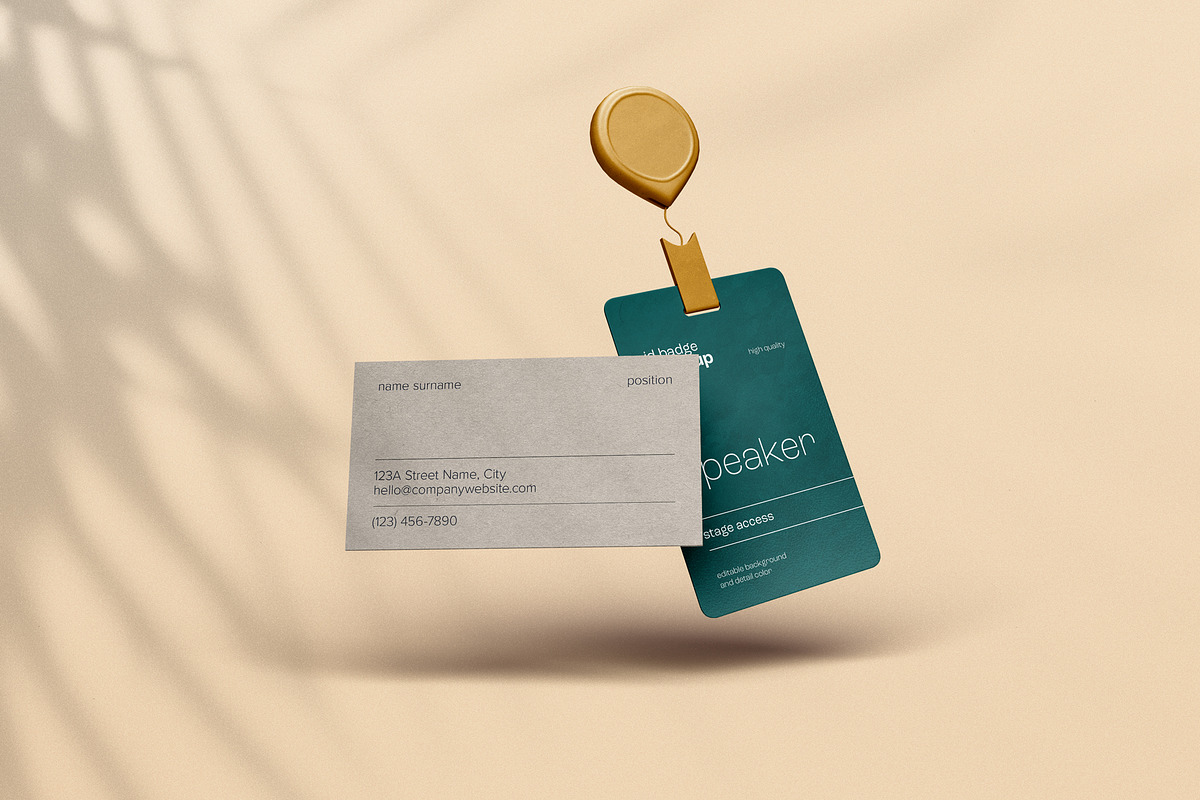 ID badge & business card mockup, a Product Mockup by dpi (Photo 7 of 16)