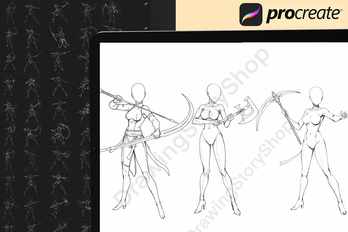 100 Procreate Anime Fighting Stamps, a Brush Add-On by DrawingStoryShop (Photo 5 of 6)