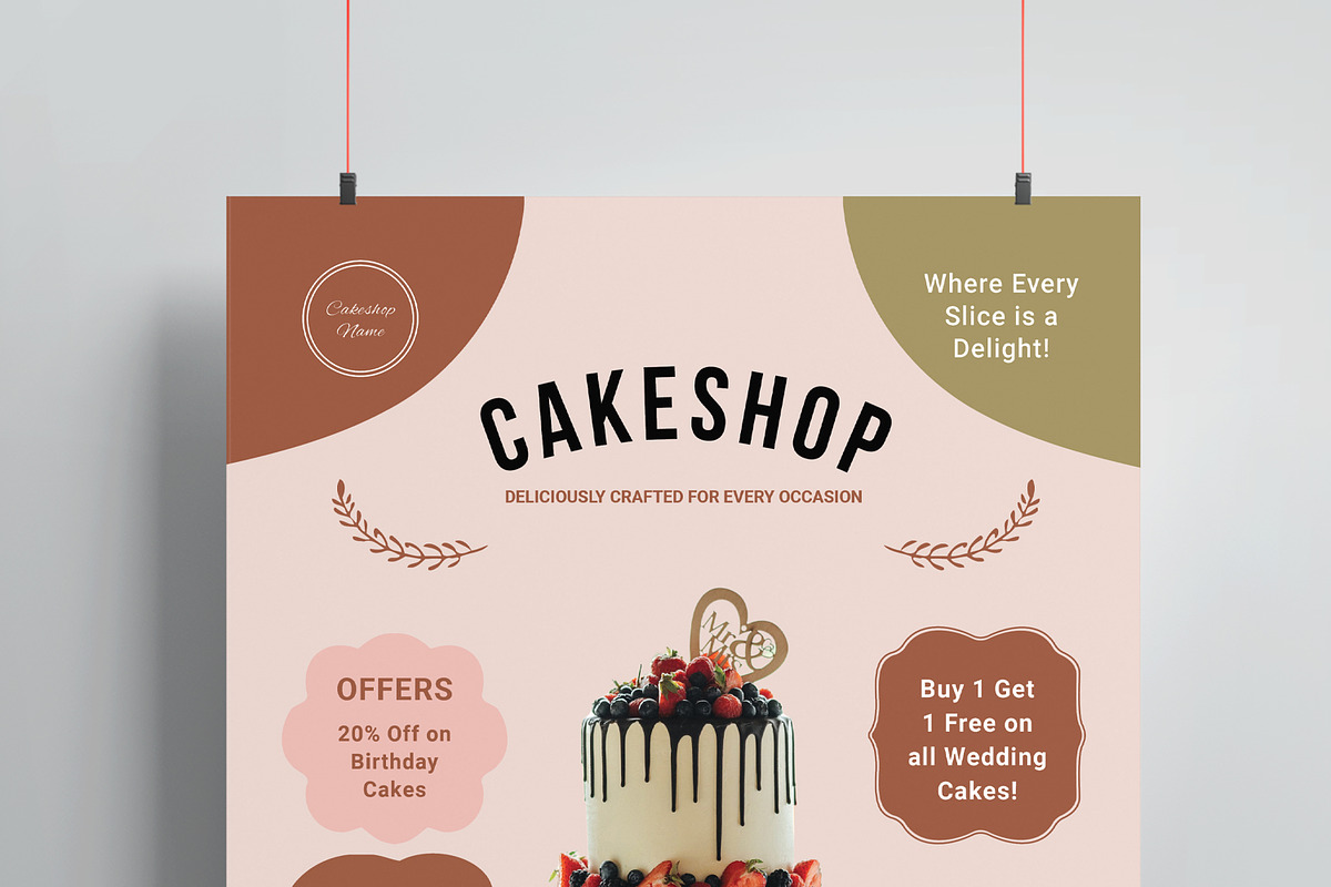 Cake Shop Flyer Template, a Flyer Template by MightyDesign (Photo 2 of 8)
