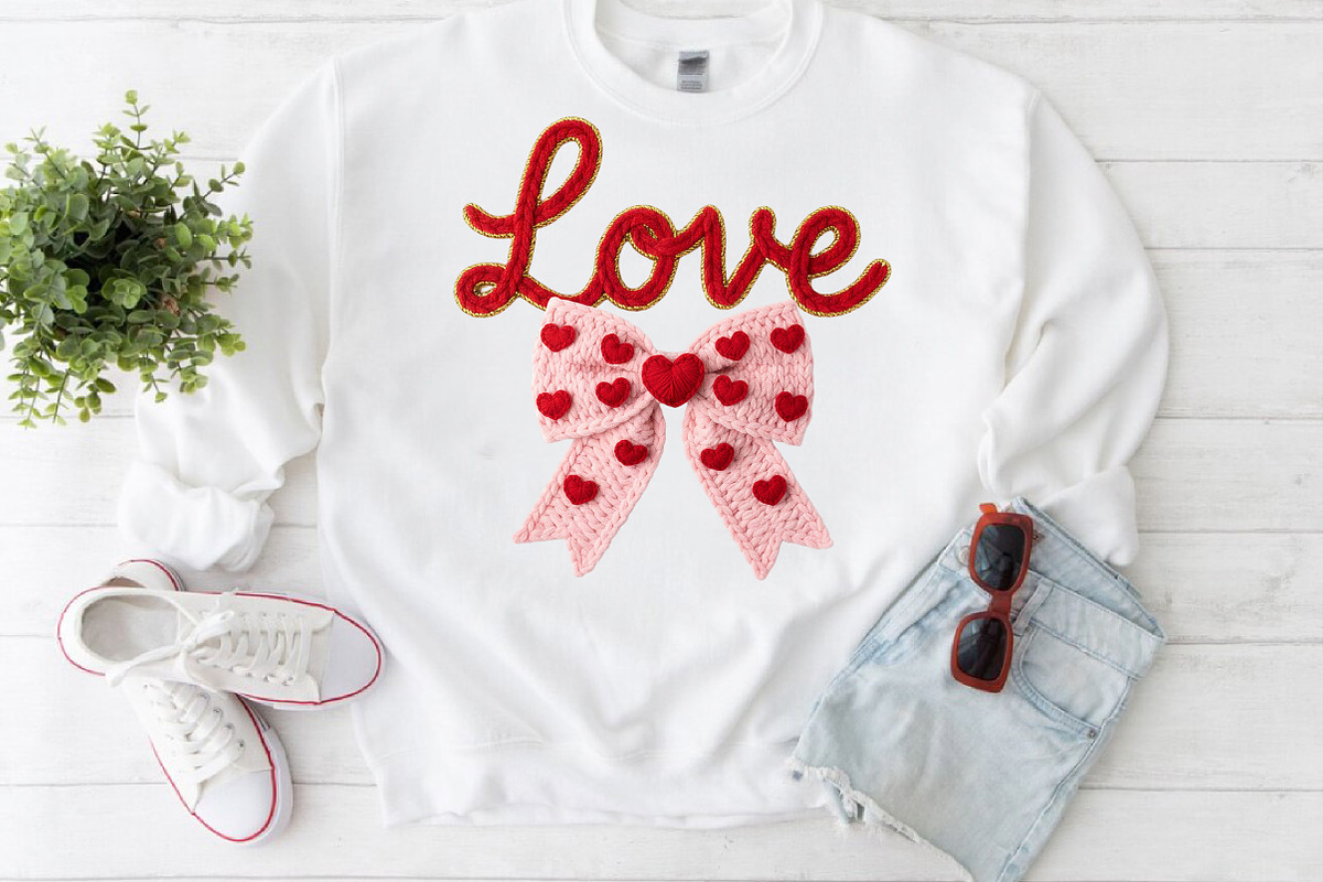 Crochet Pink Love Bow Valentine PNG, an Illustration by Craft Nest (Photo 5 of 5)