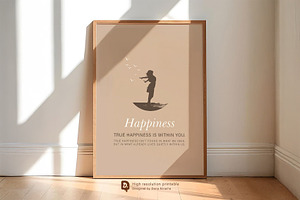 Happiness is Within - Printable, a Decorative Illustration by BloomToLife By Dona