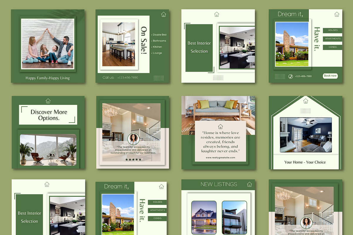 Instagram Real State Canva Templates, a Social Media Template by Qamso Designs (Photo 2 of 2)
