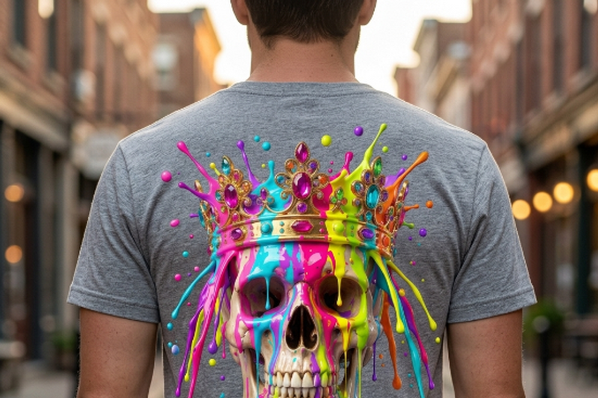 Royal Crown Skull Paint Drip, a Shirt Mockup by Vector Stall (Photo 6 of 14)
