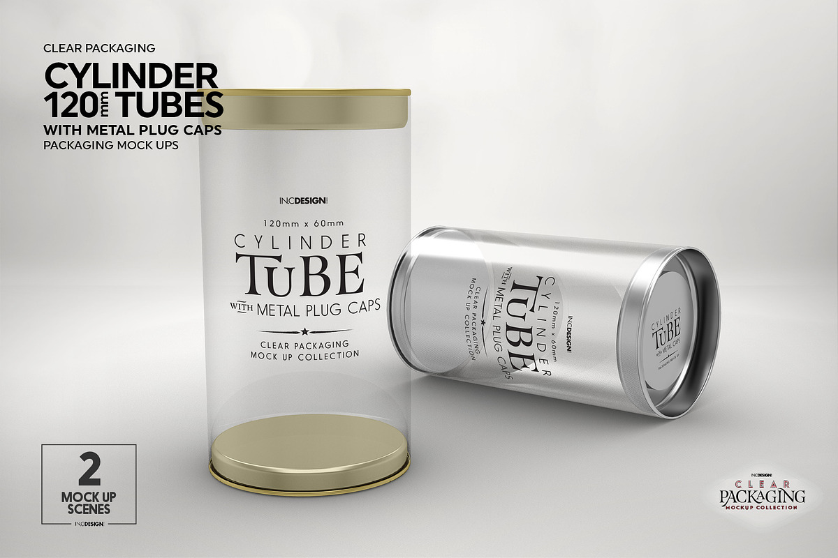 120mm Cylinder Tube Packaging Mockup, a Cups & Container Mockup by INCDesign (Photo 9 of 12)