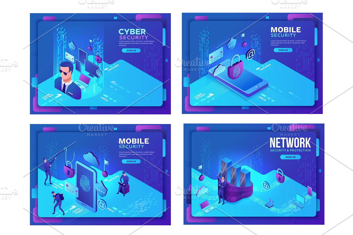 Cyber security 3d isometric vector, a Finance Illustration by Nadine's illustrations