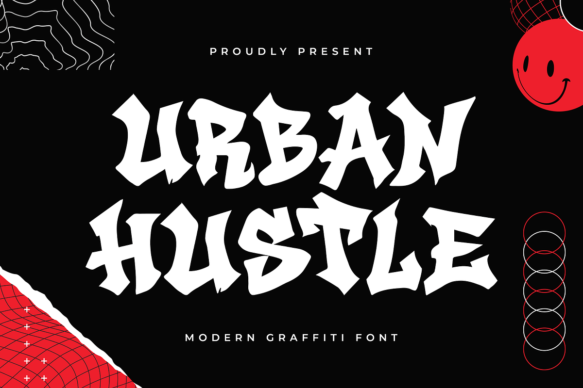 Urban Hustle–A Modern Graffiti Font, a Serif Font by overlaytemplates (Photo 1 of 5)