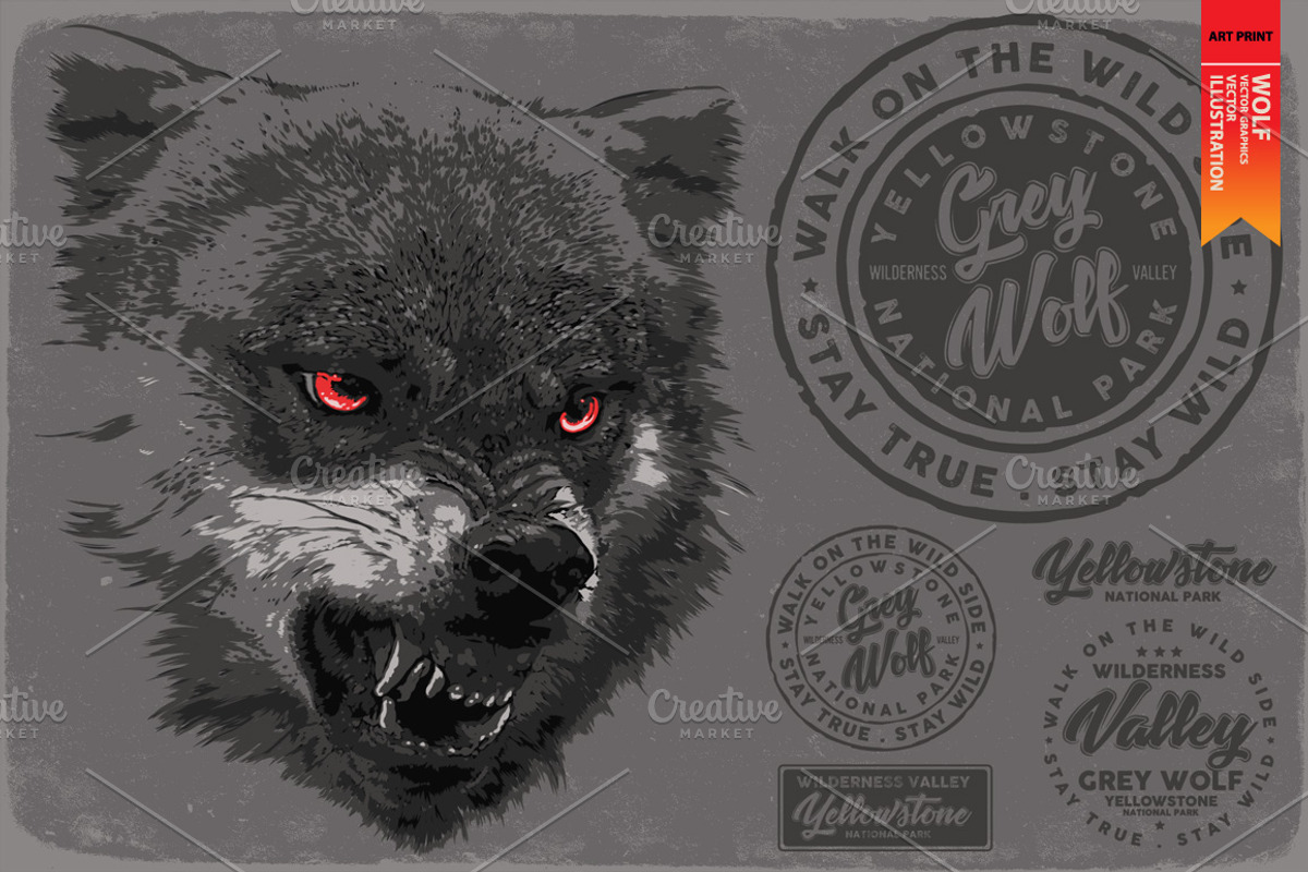 GREY WOLF, an Animal Illustration by Artistic & Unique (Photo 2 of 7)