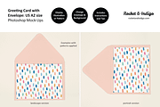 US A2 Card + Envelope PS Mockup, a Merchandise Mockup by Rocket & Indigo (Thumbnail 2 of 7)