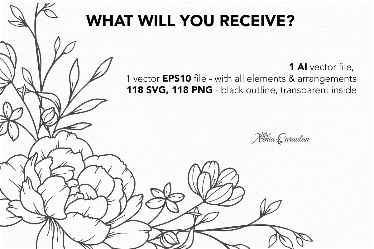 Fine Line Floral Borders SVG Bundle, a Decorative Illustration by CaraulanStore (Photo 9 of 10)