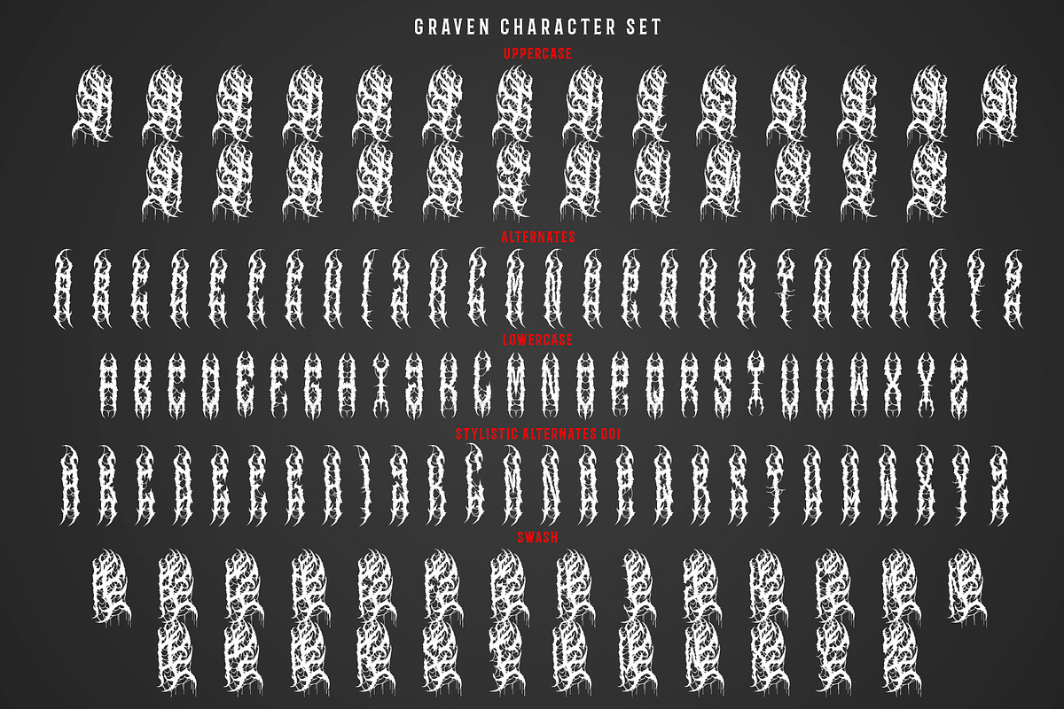 Graven Death Metal Font, a Blackletter Font by Fonday Studio (Photo 9 of 11)