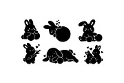 Cute Bunny SVG Clipart Set, an Illustration by designvectx (Thumbnail 1 of 3)