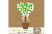 Daisy Flower Digital Paper Clipart, a Pattern Graphic by JennyL Designs (Thumbnail 2 of 8)