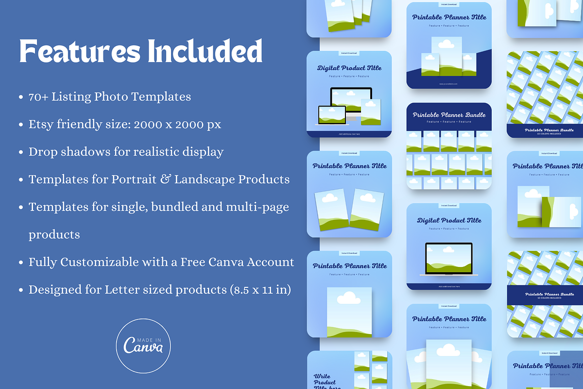 US Letter Etsy Listing Mockups Canva, a Design Template by The Chaos Project (Photo 2 of 7)