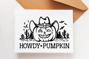 Halloween Design Howdy Pumpkin Cut