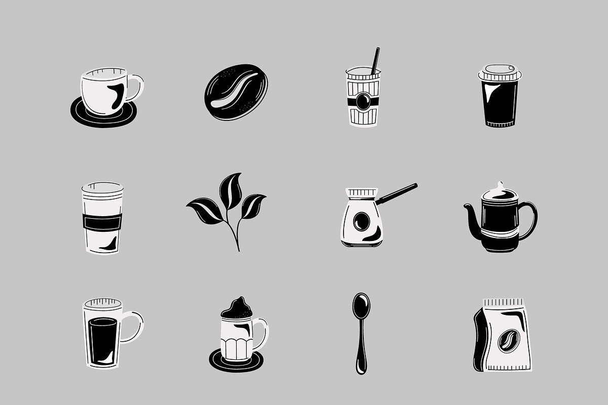Coffee Elements Illustration Set
