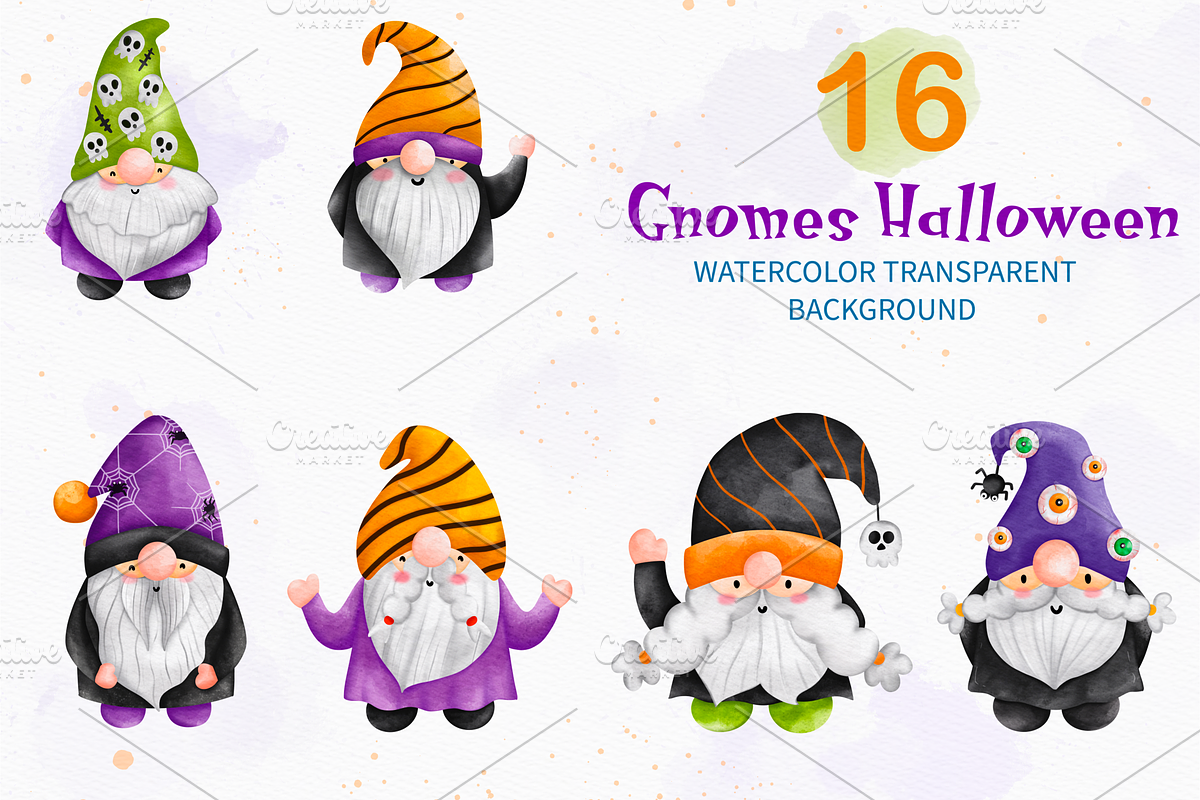 Gnome Halloween. Halloween Cliart, an Illustration by Apixsala (Photo 6 of 15)