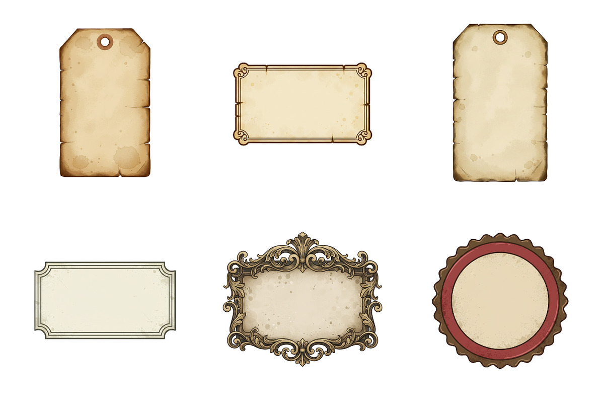 Vintage Blank Tags & Labels, an Illustration by SinaCreation (Photo 2 of 6)