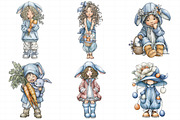 Whimsical Easter Girl Clipart, an Illustration by Daily.Designs (Thumbnail 5 of 7)