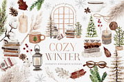Watercolor Clipart - COZY WINTER, a Decorative Illustration by Beigetime (Thumbnail 1 of 13)